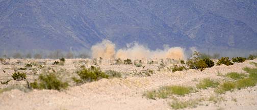 Ground strikes of 30mm shells, Goldwater Range, April 12, 2011